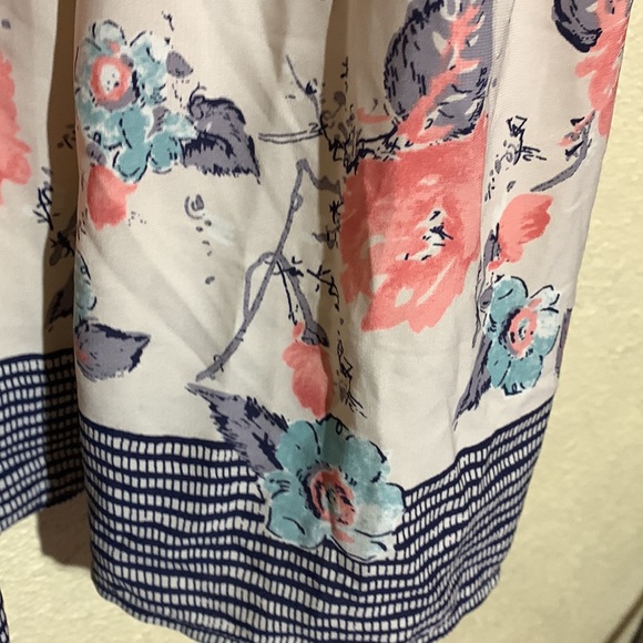 Bo Bel Dress Mini Size S Tiered Floral Pink Blue Gray Cream Long Tunic - Picture 15 of 15